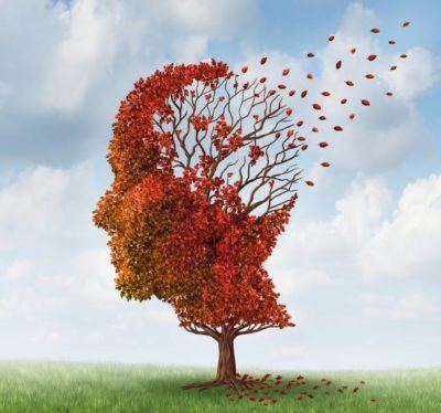 Brain disease with memory loss due to Dementia and Alzheimer's