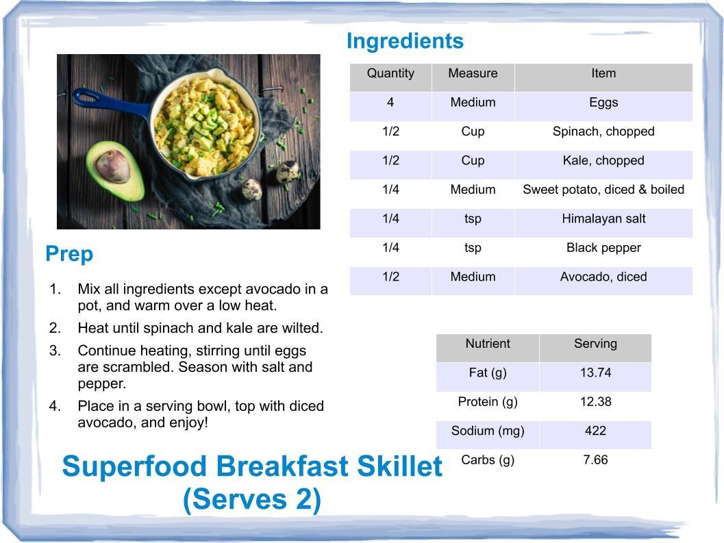 Superfood Breakfast Skillet The Alzheimer's Solution Ralph Sanchez