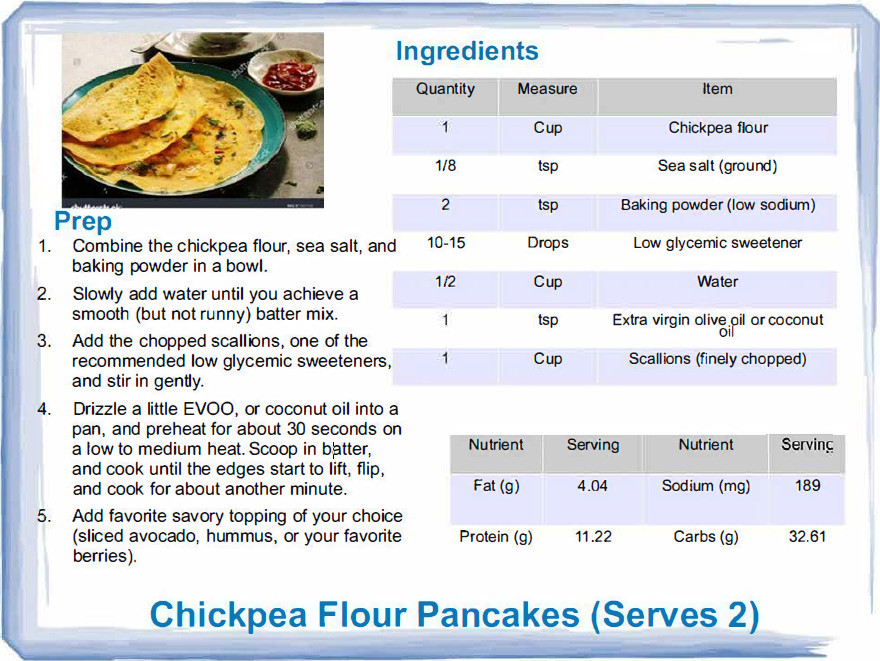 Chickpea Flour Pancakes The Alzheimer's Solution Ralph Sanchez